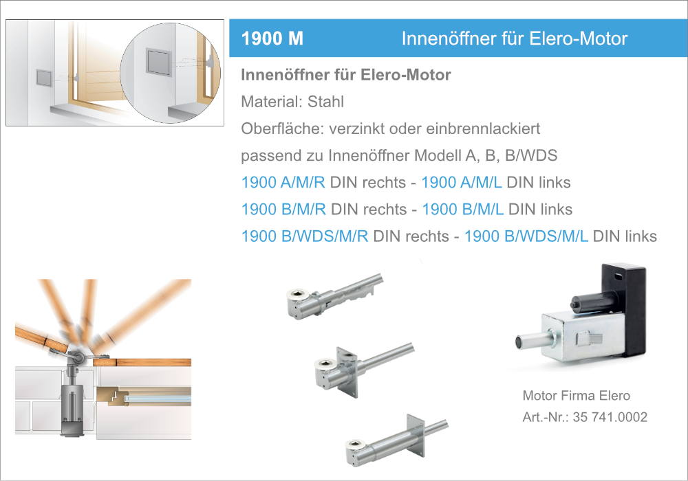 1900 M Innenöffner für ELERO-Motor